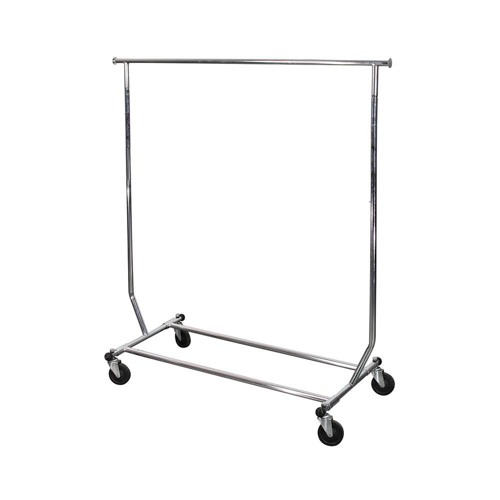 Single Metal cloth drying rack with movable wheels 