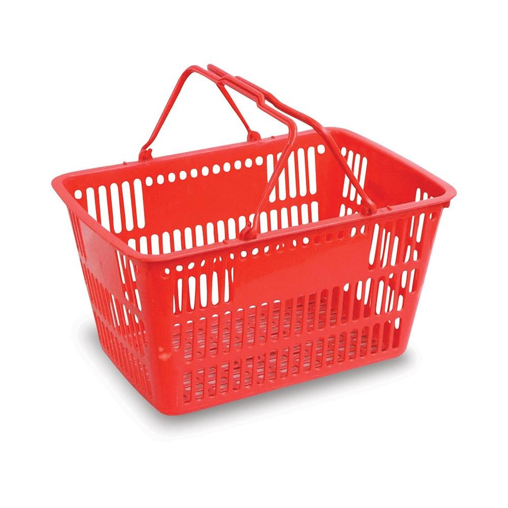 28L-32L Plastic Supermarket Shopping Basket for Storage