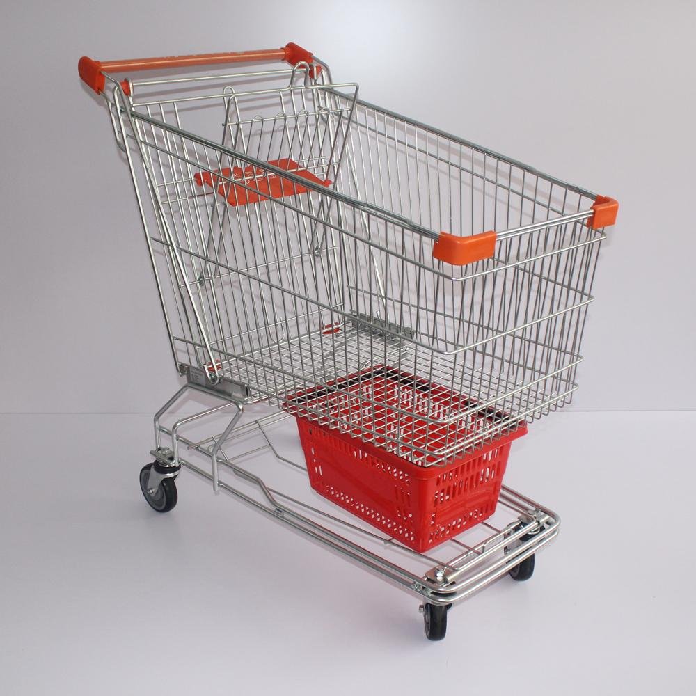 210L Asian Modern Escalator Metal Supermarket Carts