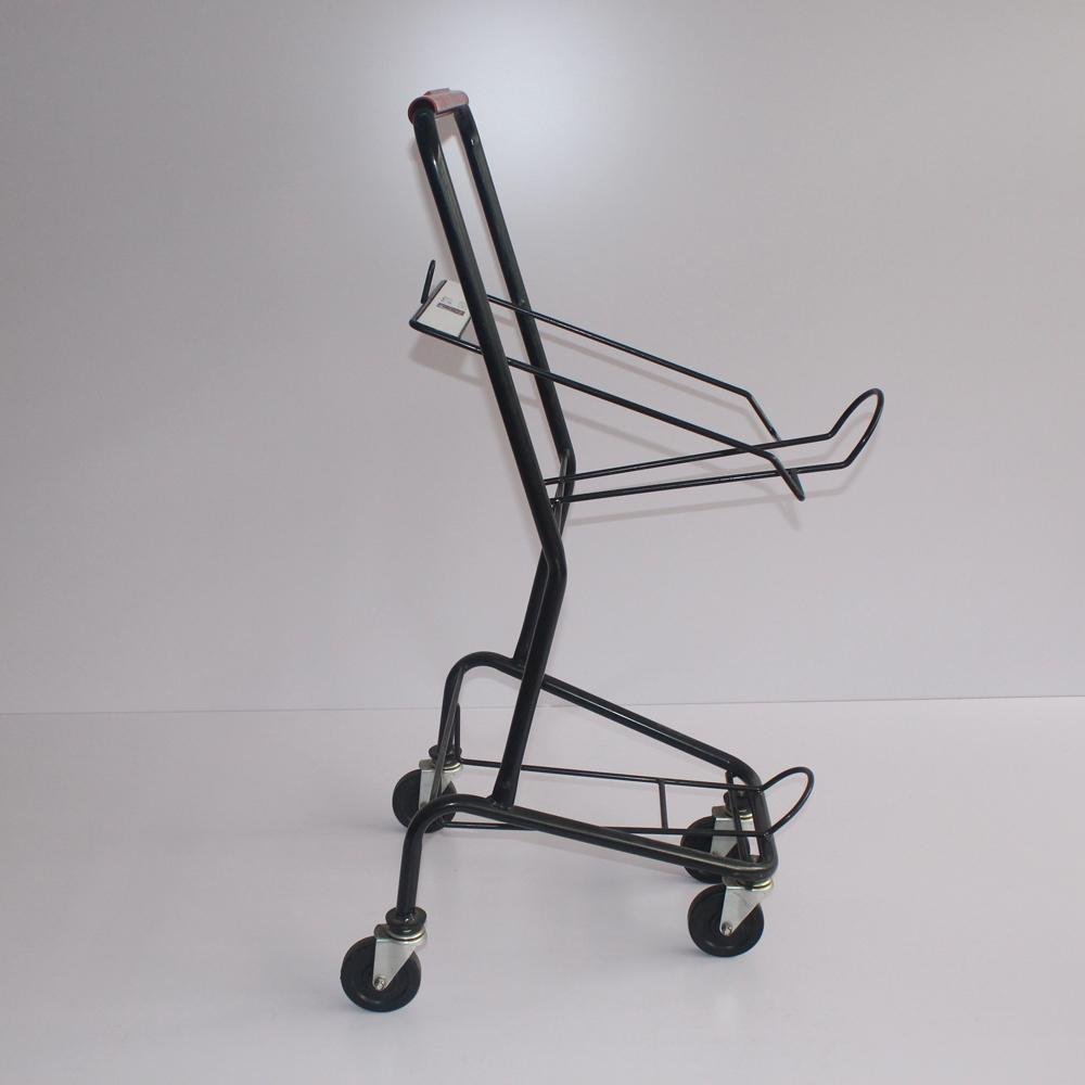 Supermarket 3 Tiers Basket Shopping Cart Trolley with 4 Wheels
