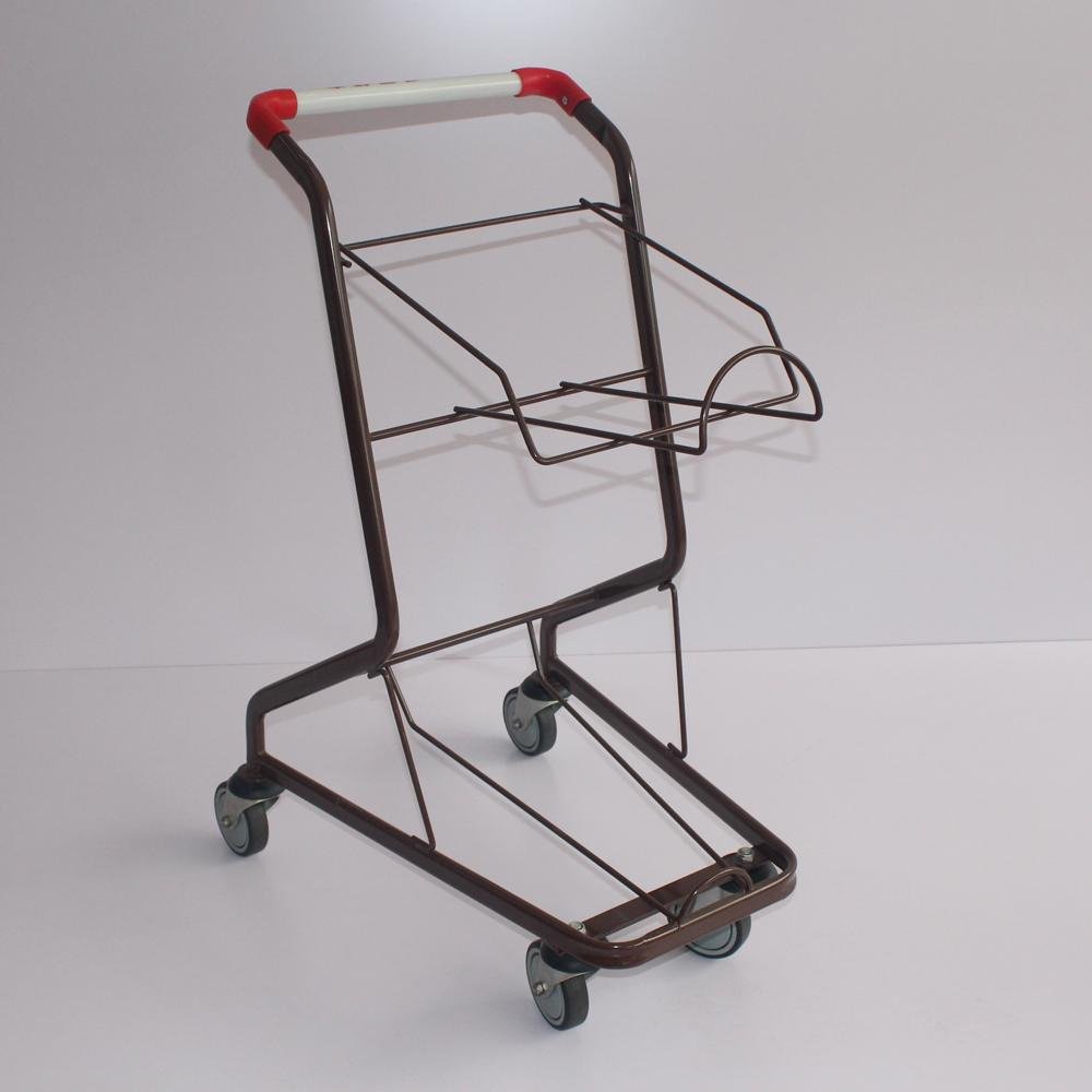 80L Safety Double Baskets Two Layer Metal Steel Shopping Trolley